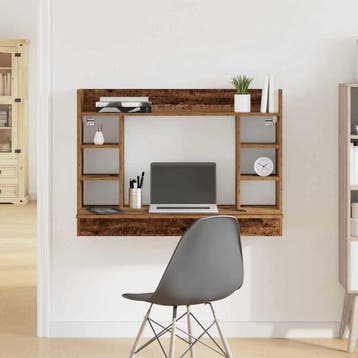 vidaXL Aan de muur bevestigd bureau Oud hout Bewerkt hout, Huis en Inrichting, Bureaus, Verzenden, Nieuw
