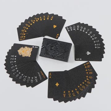Luxe Zwarte Speelkaarten met Gouden Opdruk - Waterdicht & Un, Hobby en Vrije tijd, Verzenden, Nieuw