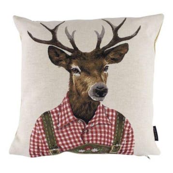 gobelin kussen tiroler hert rood 45x45cm, Verzenden, Nieuw