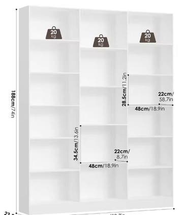 Moderne Boekenplank met 17 Compartimenten, Verzenden, Nieuw
