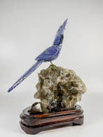 Handgesneden steen op smoke Quartz - Hoogte: 23 cm -