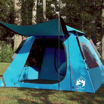 vidaXL Koepeltent 4-persoons snelontgrendeling blauw, Verzenden, Nieuw, Tot en met 2