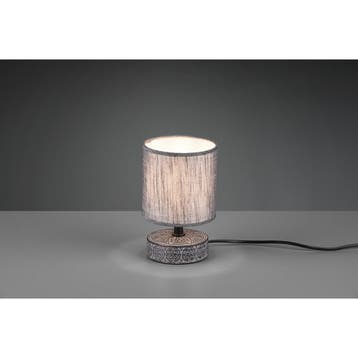 LED Tafellamp - Trion Maria - E14 Fitting - Rond - Mat Grijs, Ophalen of Verzenden, Nieuw, Keramiek, Overige fittingen