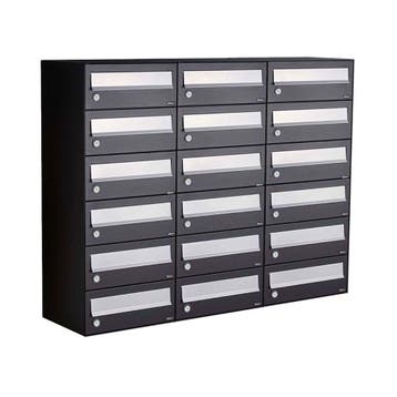 Brievenbusunit Hive set wand 3-breed, 6-hoog - zwart, Verzenden, Nieuw