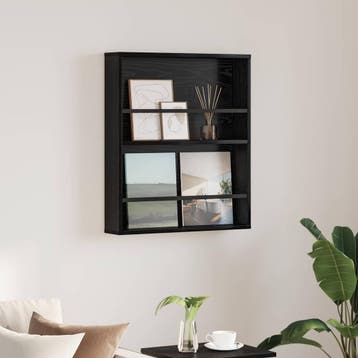 vidaXL Tijdschrift Rek Zwart Eiken 60 x 12 x 70 cm Bewerkt, Verzenden, Nieuw