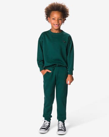 HEMA Takkie kinderjoggingbroek regular fit sweatstof groen, Verzenden, Nieuw