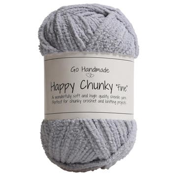 Go Handmade Happy Chunky Fine - 17851 Grey - Chenille Gare, Ophalen of Verzenden, Nieuw