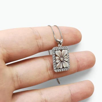 Argento 925 - Ketting met hanger - Handgegraveerde camee