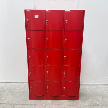 15-deurs CP rode metalen lockerkast - 195x116x50 cm, Huis en Inrichting, Ophalen of Verzenden, Nieuw
