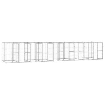 vidaXL Hondenkennel 21,78 m² gegalvaniseerd staal, Verzenden, Nieuw