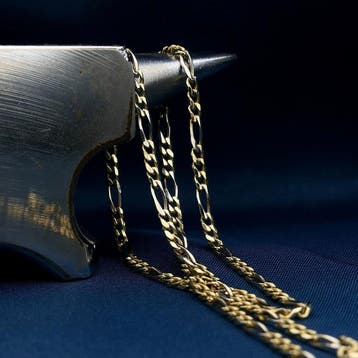 Gouden Figaro schakelketting | 50,5 cm, Ophalen of Verzenden, Gebruikt, Goud, Goud