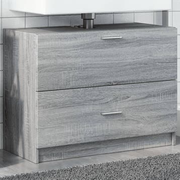 vidaXL Wastafelkast 78x37x59 cm bewerkt hout grijs sonoma, Verzenden, Nieuw, Wastafelkast, Minder dan 100 cm