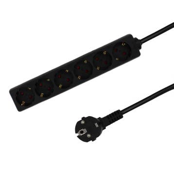 ZESVOUDIGE TAFELCONTACTDOOS | 5M | ZWART, Nieuw