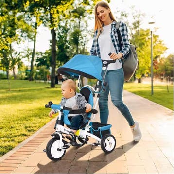 Kinderdriewieler Meegroeifiets met Duwstang, Verzenden, Nieuw