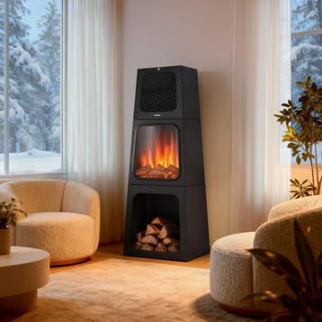 Elektrische haard Soleil, 2 warmtestanden, thermostaat, 3D v