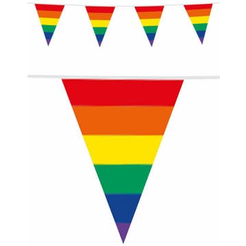 Plastic regenboog vlaggenlijn 10 meter - Regenboog thema, Verzenden, Nieuw