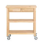 Keukentrolley Rubberhout met Lades & Planken – 80 cm, Verzenden, Nieuw