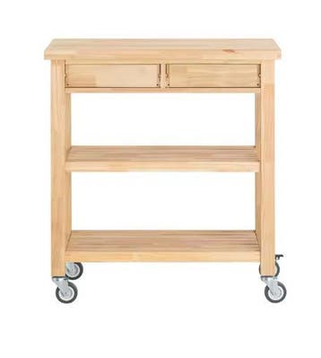 Keukentrolley Rubberhout met Lades & Planken – 80 cm, Verzenden, Nieuw