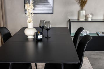 Eettafel Mick 120/160 x90 cm Zwart Uitschuibaar Jörn, Verzenden, Nieuw