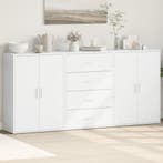 vidaXL Dressoirs 3 st 60x31x84 cm bewerkt hout wit, Minder dan 50 cm, Verzenden, Nieuw, Overige houtsoorten