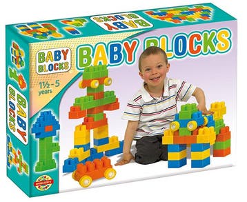 Doos met blokken en 2 onderstellen 24 stuks, Baby Blocks, Ophalen of Verzenden, Nieuw