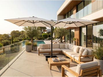 Veiling - Vierdubbele hangende parasol Wit (4 * 300x300cm), Nieuw