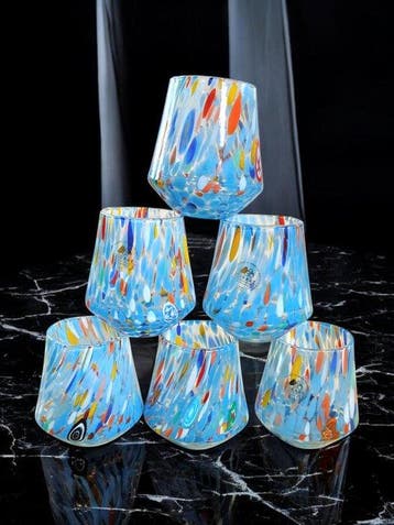 MurArt - MurArt - Drinkset (6) - Glas - Murrine, Antiek en Kunst