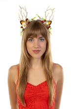 Haarband Rendier Lampjes Bloemen Besjes Diadeem Ree Eland Li, Ophalen of Verzenden, Nieuw, Accessoires