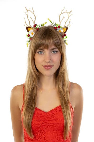 Haarband Rendier Lampjes Bloemen Besjes Diadeem Ree Eland Li, Ophalen of Verzenden, Nieuw, Accessoires