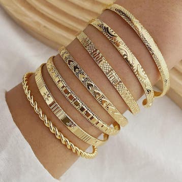 Set van 7 Gouden Punk Armbanden voor Dames - Streetwear & Go, Verzenden