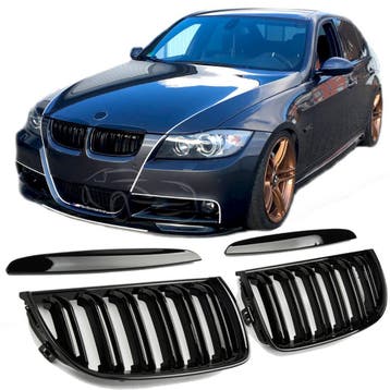 Grille glans zwart geschikt voor BMW 3 Serie E90 E91 |