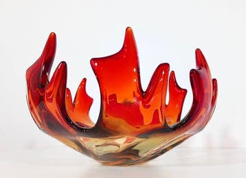 Tafelmiddenstuk - Murano-stijl glas ondergedompeld in 1970