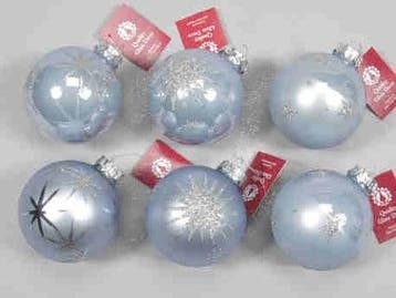 Kerstballen glas Artic Blue 12 stuks, Ophalen of Verzenden, Nieuw
