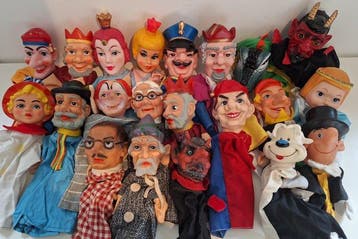 21 poppenkastpoppen - Speelgoed, Antiek en Kunst
