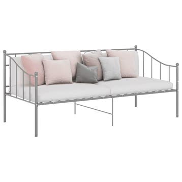 vidaXL Slaapbankframe metaal grijs 90x200 cm, 90 cm, Eenpersoons, Verzenden, Nieuw