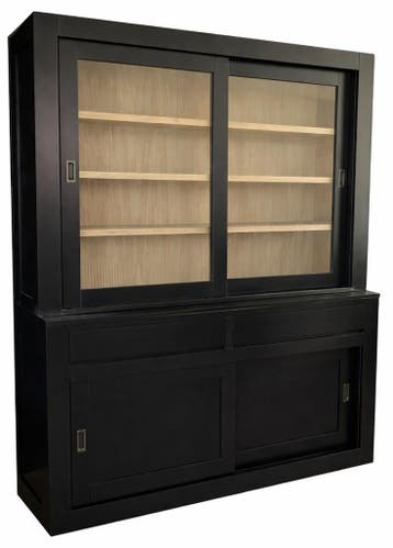 Buffetkast Design zwart met eiken interieur 180cm, Ophalen of Verzenden, Nieuw