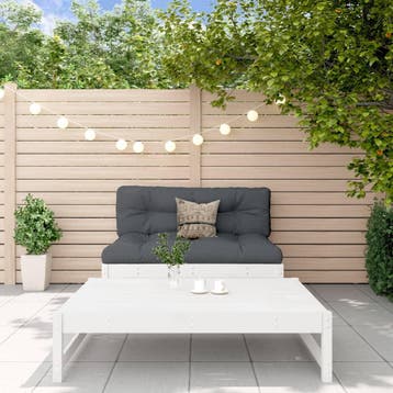 vidaXL 2-delige Loungeset massief grenenhout wit, Verzenden, Nieuw, Loungeset