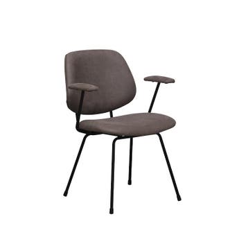 Stoel Rivano | Taupe | Micro Suede | Zwart Metalen Frame | 2, Verzenden, Nieuw in verpakking
