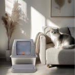 Roestvrijstalen Kattenbak – Ingesloten XL Toilet met Deksel, Verzenden, Nieuw