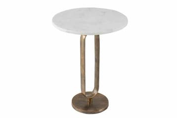 Ronde bijzettafel ELEGANCE 60cm witgoud antiek marmer metaal, Huis en Inrichting, Tafels | Sidetables, Ophalen of Verzenden, Nieuw
