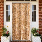 vidaXL Vliegengordijn 90x220 cm chenille oker en wit, Huis en Inrichting, Verzenden, Nieuw