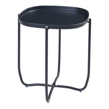 Tuintafel Sandefjord bijzettafel metaal 53x46x46cm zwart [en, Verzenden, Nieuw