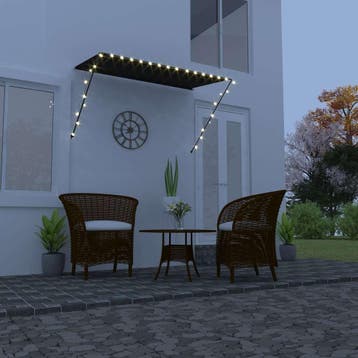 vidaXL Luifel uittrekbaar met LED 250x150 cm antraciet, Verzenden, Nieuw