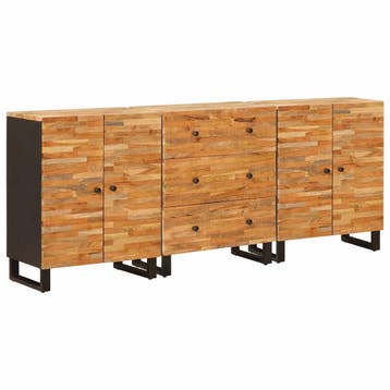 vidaXL Dressoir 3 st 60 x 33 x 75 cm Massief Mango Hout, Verzenden, Nieuw