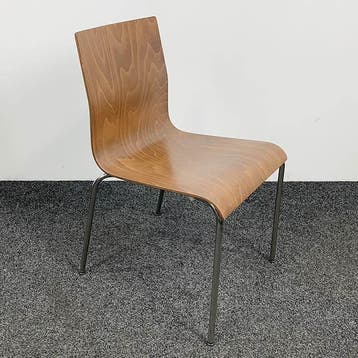Kantinestoel - Bruine Houten Zitting, Ophalen of Verzenden, Gebruikt
