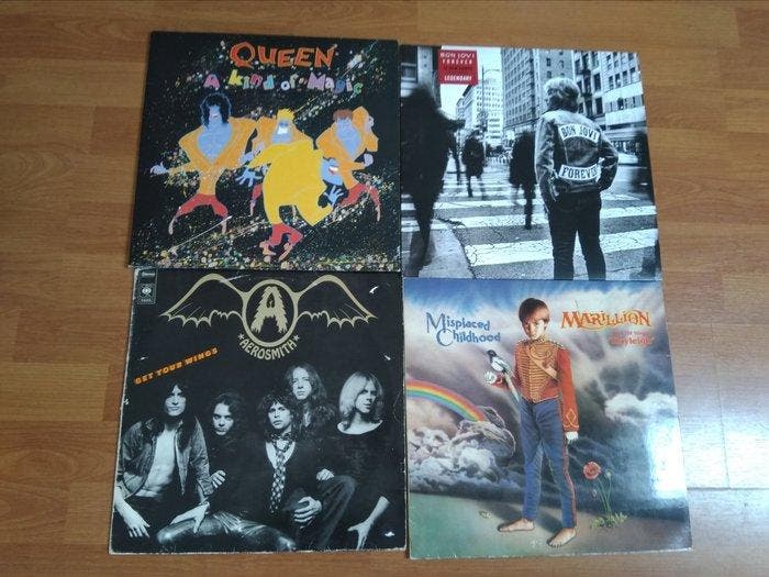 Queen , Aerosmith , Bon Jovi , Marillion - 4 x albums - LP, Cd's en Dvd's, Vinyl Singles