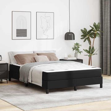 vidaXL Bedframe met matras Zwart 160 x 200 cm Stof, Verzenden, Nieuw, Zwart, Stof