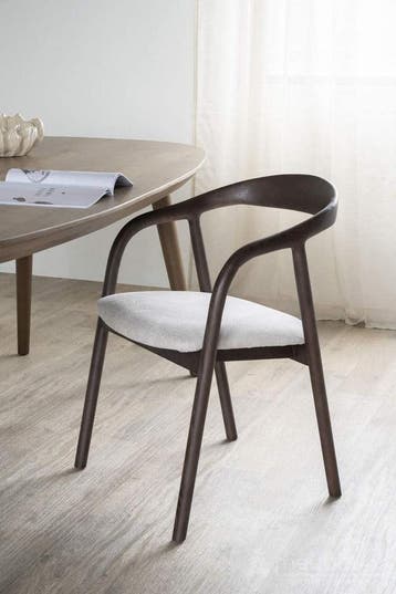 Stoel Rayven - Bruin - 96230 - eetkamerstoelen, Nieuw, Stof