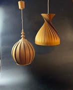 Plafondlamp (2) - Spar, Vurenhout - Scandinavian Modern, Antiek en Kunst