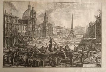 Giovanni Battista Piranesi (1720-1778) - Veduta di Piazza, Antiek en Kunst